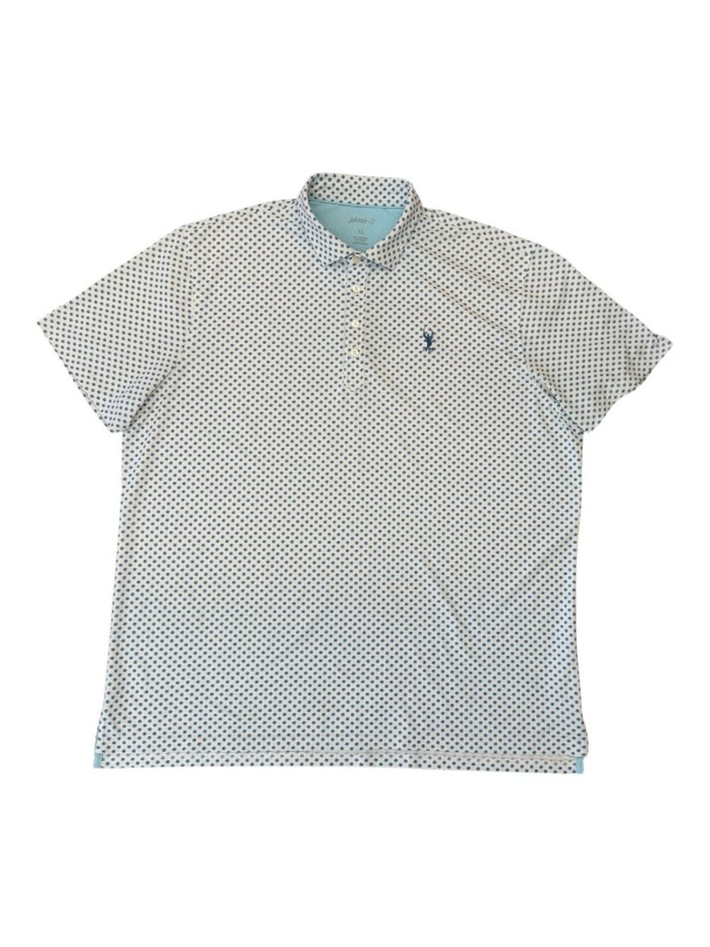 Johnnie-O Men's XL Polo Shirt Barbados Blue Floral Print Performance Golf